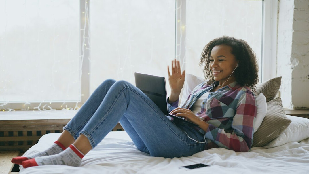 woman leading virtual meeting